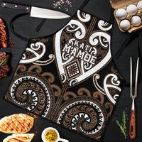 Aotearoa Kati Mamoe Apron Maori Tribal Pattern LT05 Brown - Polynesian Pride