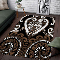 Aotearoa Kati Mamoe Area Rug Maori Tribal Pattern LT05 Brown - Polynesian Pride
