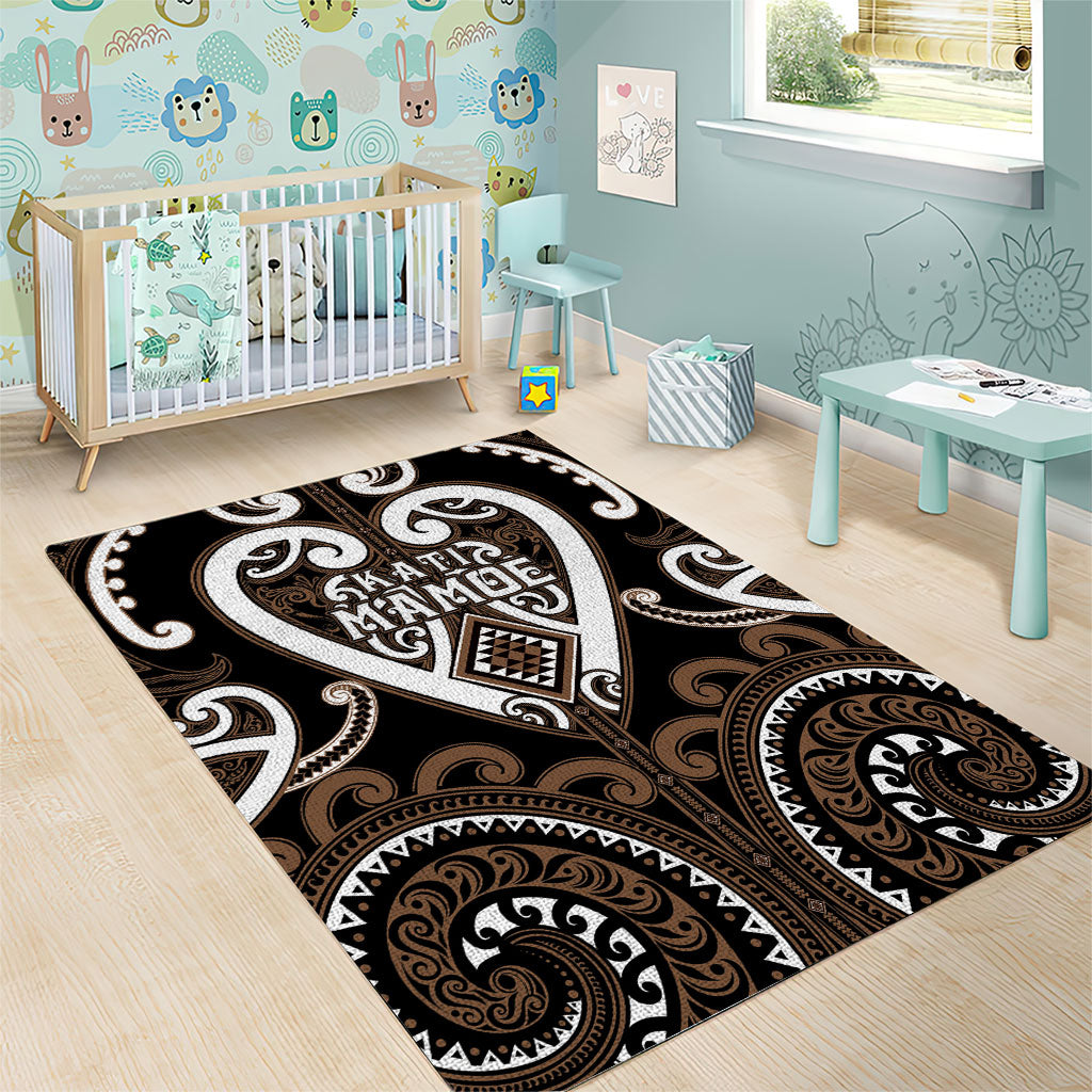 Aotearoa Kati Mamoe Area Rug Maori Tribal Pattern LT05 - Polynesian Pride