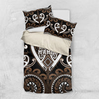 Aotearoa Kati Mamoe Bedding Set Maori Tribal Pattern LT05 US Twin 172cm x 218cm Brown - Polynesian Pride
