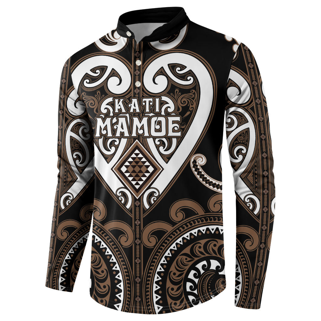 Custom Aotearoa Kati Mamoe Button Sweatshirt Maori Tribal Pattern LT05 - Polynesian Pride