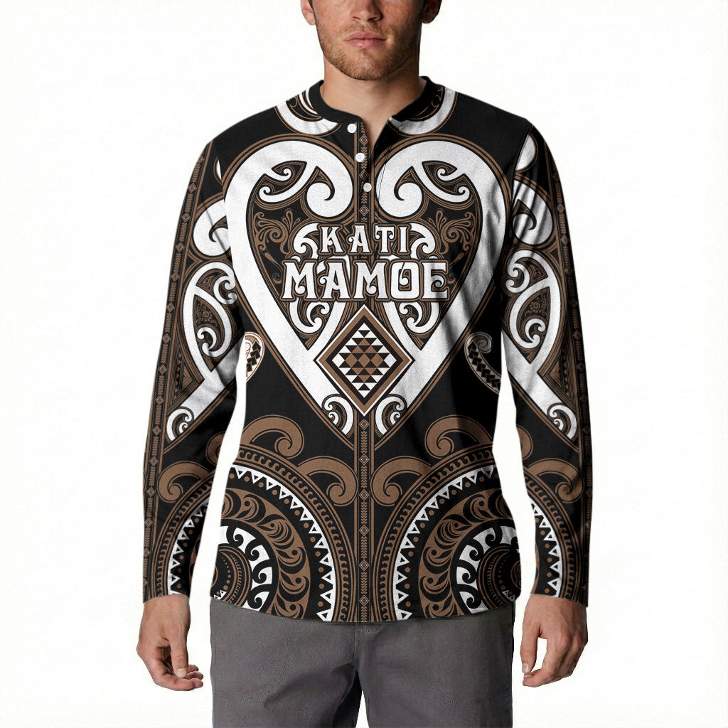 Custom Aotearoa Kati Mamoe Button Sweatshirt Maori Tribal Pattern LT05 - Polynesian Pride