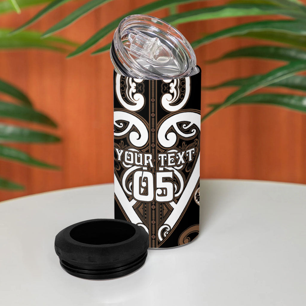 Custom Aotearoa Kati Mamoe 4 in 1 Can Cooler Tumbler Maori Tribal Pattern LT05 - Polynesian Pride