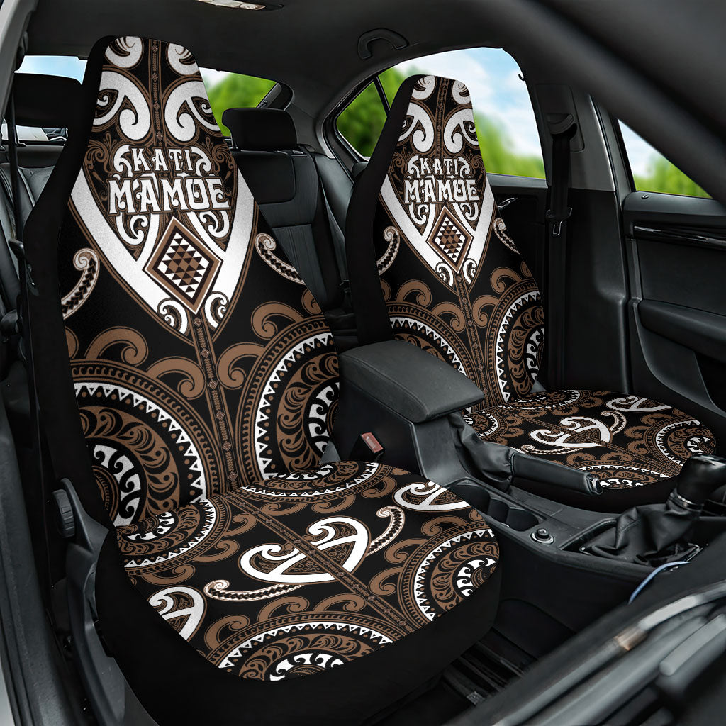 Aotearoa Kati Mamoe Car Seat Cover Maori Tribal Pattern LT05 One Size Brown - Polynesian Pride