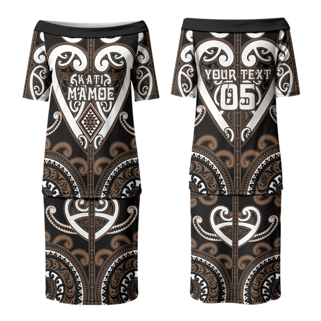 Custom Aotearoa Kati Mamoe Couples Matching Puletasi and Hawaiian Shirt Maori Tribal Pattern LT05 - Polynesian Pride