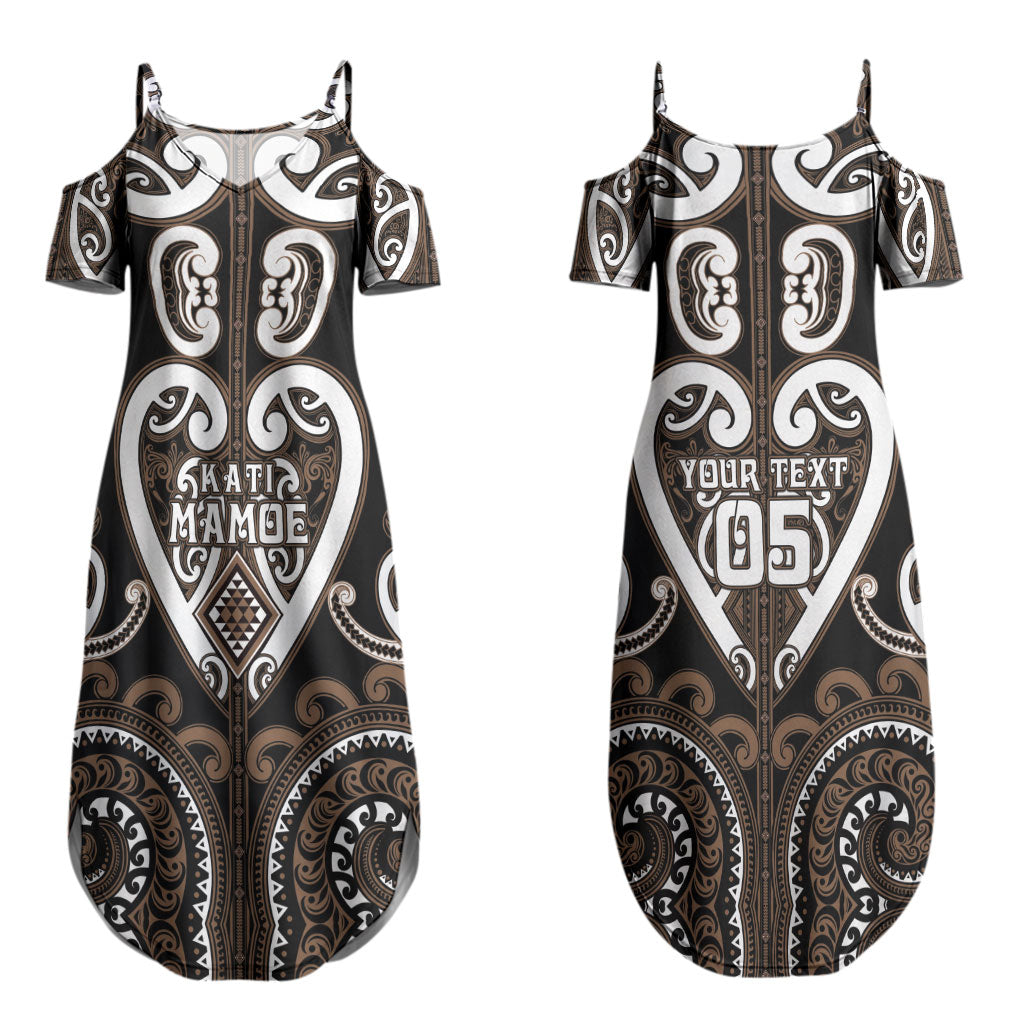 Custom Aotearoa Kati Mamoe Couples Matching Summer Maxi Dress and Hawaiian Shirt Maori Tribal Pattern LT05 - Polynesian Pride