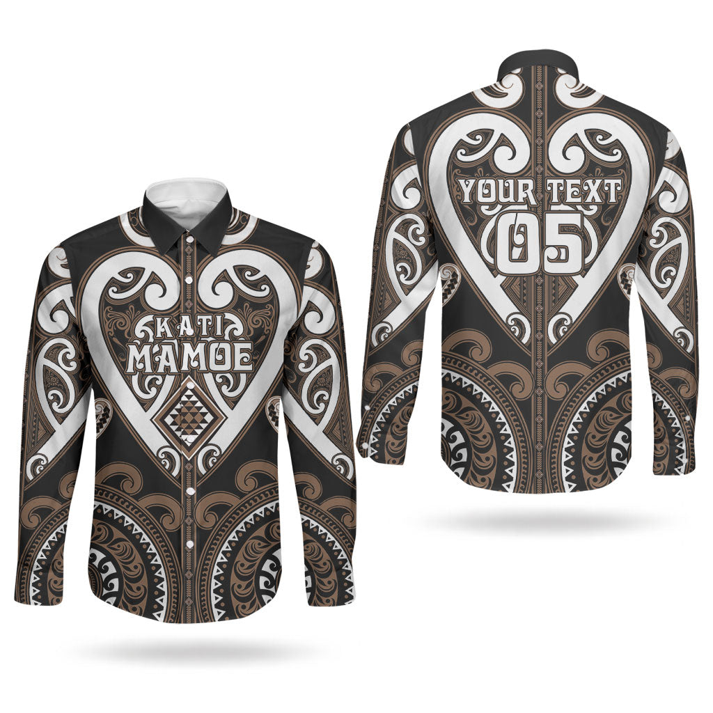 Custom Aotearoa Kati Mamoe Couples Matching Tank Maxi Dress and Long Sleeve Button Shirt Maori Tribal Pattern LT05 - Polynesian Pride