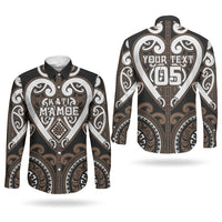 Custom Aotearoa Kati Mamoe Couples Matching Tank Maxi Dress and Long Sleeve Button Shirt Maori Tribal Pattern LT05 - Polynesian Pride