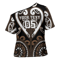 Custom Aotearoa Kati Mamoe Cross Shoulder Shirt Maori Tribal Pattern LT05 - Polynesian Pride