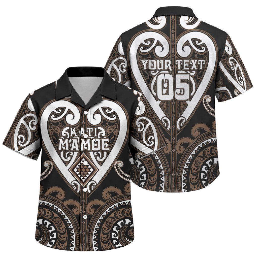 Custom Aotearoa Kati Mamoe Family Matching Off Shoulder Maxi Dress and Hawaiian Shirt Maori Tribal Pattern LT05 Son's Shirt Brown - Polynesian Pride
