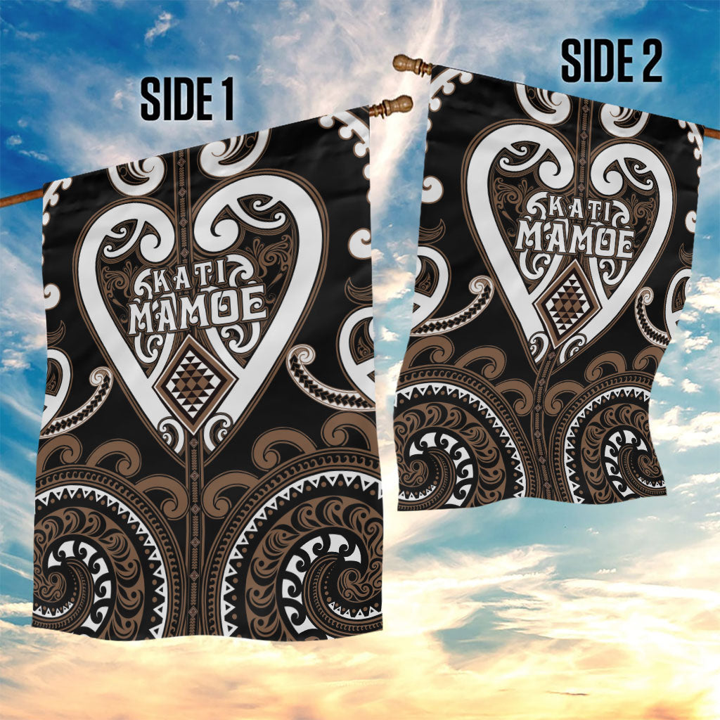 Aotearoa Kati Mamoe Garden Flag Maori Tribal Pattern LT05 - Polynesian Pride