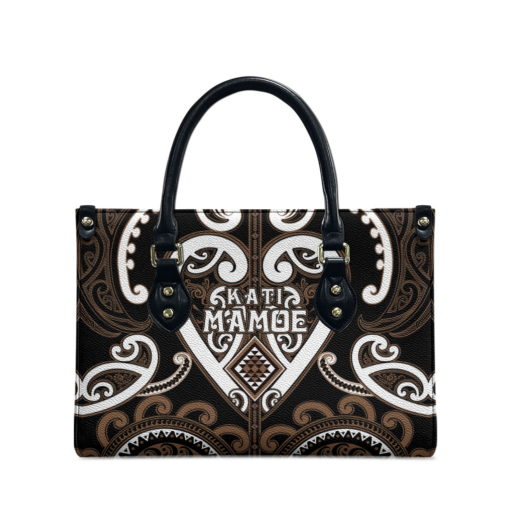 Aotearoa Kati Mamoe Leather Bag Maori Tribal Pattern LT05 - Polynesian Pride