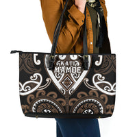 Aotearoa Kati Mamoe Leather Tote Bag Maori Tribal Pattern LT05 - Polynesian Pride