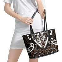 Aotearoa Kati Mamoe Leather Tote Bag Maori Tribal Pattern LT05 - Polynesian Pride