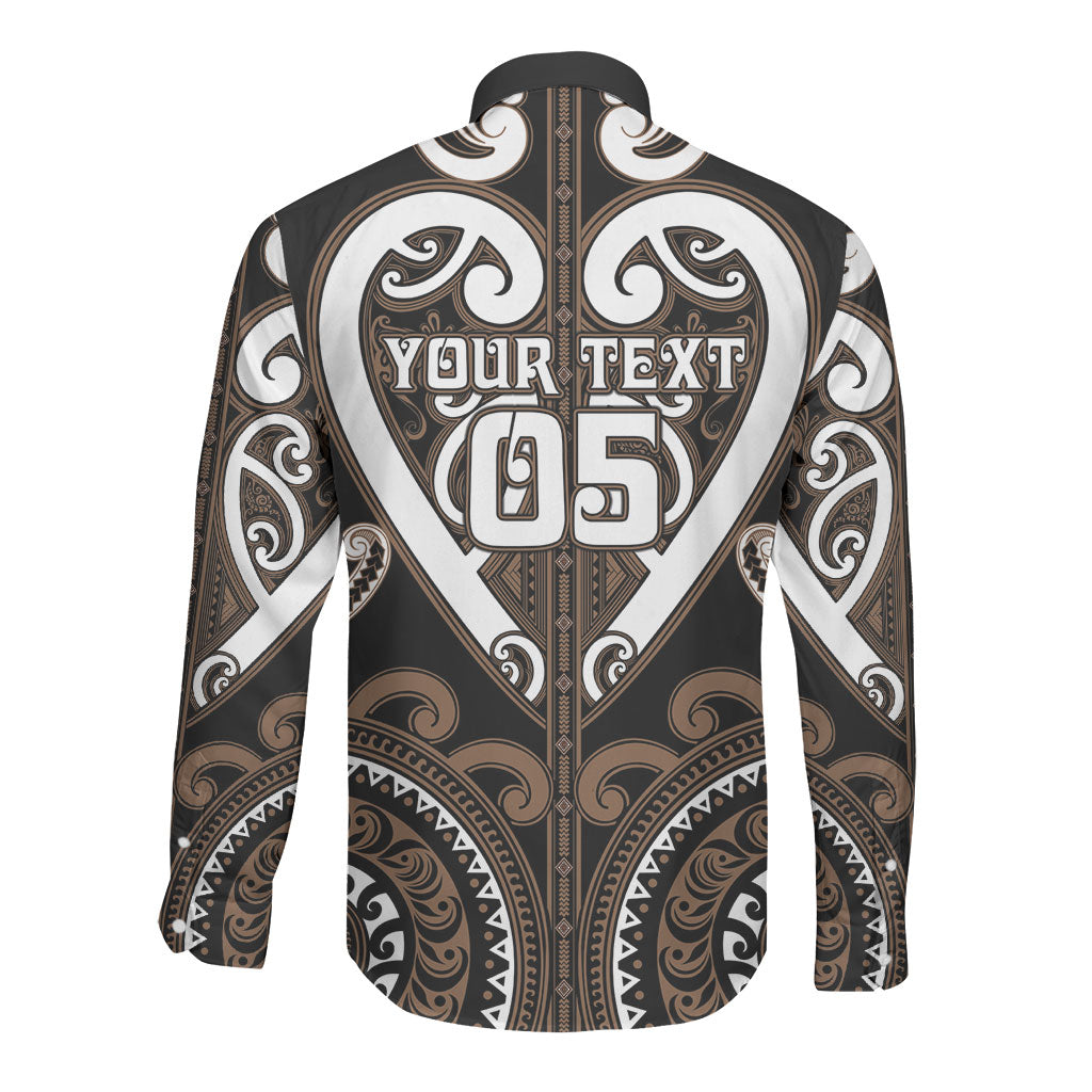Custom Aotearoa Kati Mamoe Long Sleeve Button Shirt Maori Tribal Pattern LT05 - Polynesian Pride