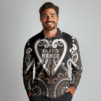 Custom Aotearoa Kati Mamoe Long Sleeve Polo Shirt Maori Tribal Pattern LT05 - Polynesian Pride