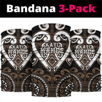 Aotearoa Kati Mamoe Neck Gaiter Maori Tribal Pattern LT05 package One Size: 25*50cm Brown - Polynesian Pride