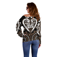 Custom Aotearoa Kati Mamoe Off Shoulder Sweater Maori Tribal Pattern LT05 - Polynesian Pride