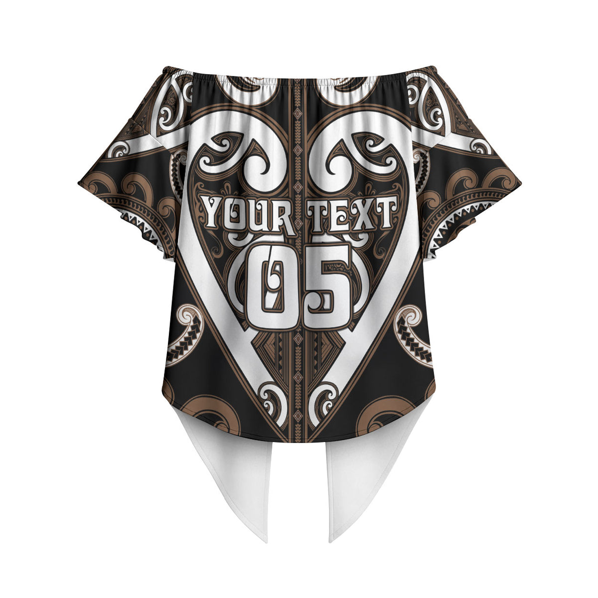 Custom Aotearoa Kati Mamoe Off Shoulder Wrap Waist Top Maori Tribal Pattern LT05 - Polynesian Pride
