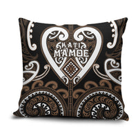 Aotearoa Kati Mamoe Pillow Cover Maori Tribal Pattern LT05 Brown - Polynesian Pride