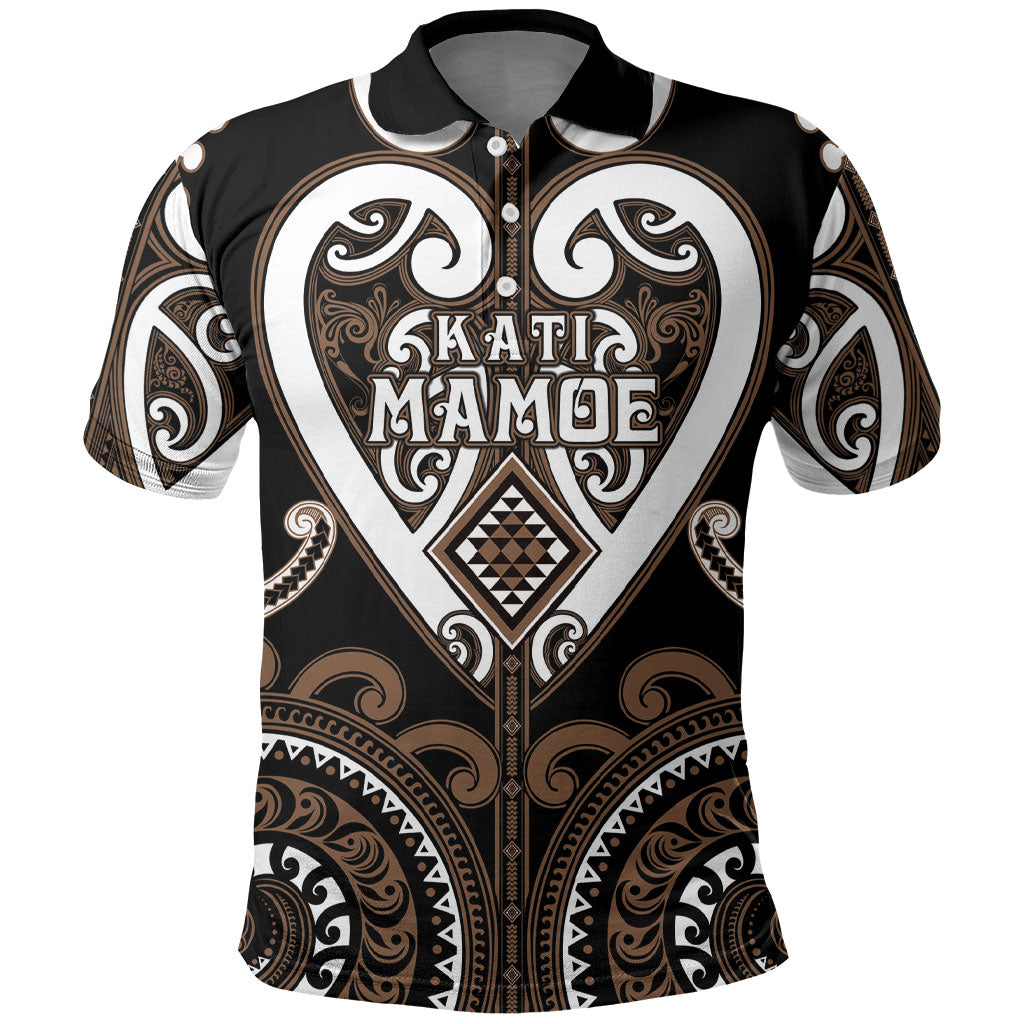 Custom Aotearoa Kati Mamoe Polo Shirt Maori Tribal Pattern LT05 Brown - Polynesian Pride