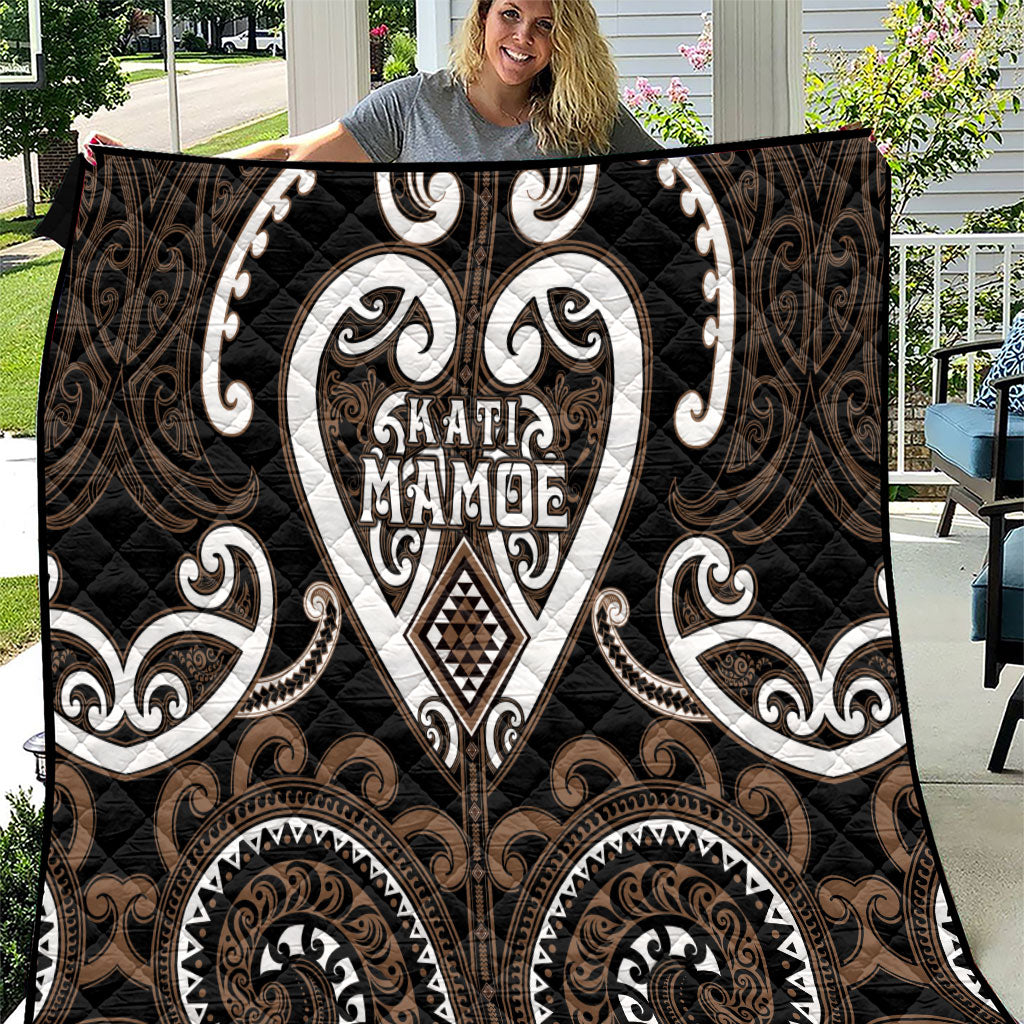 Aotearoa Kati Mamoe Quilt Maori Tribal Pattern LT05 Brown - Polynesian Pride