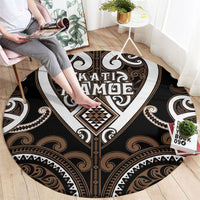 Aotearoa Kati Mamoe Round Carpet Maori Tribal Pattern LT05 - Polynesian Pride