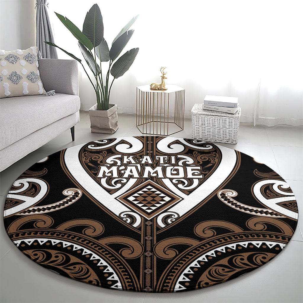 Aotearoa Kati Mamoe Round Carpet Maori Tribal Pattern LT05 - Polynesian Pride