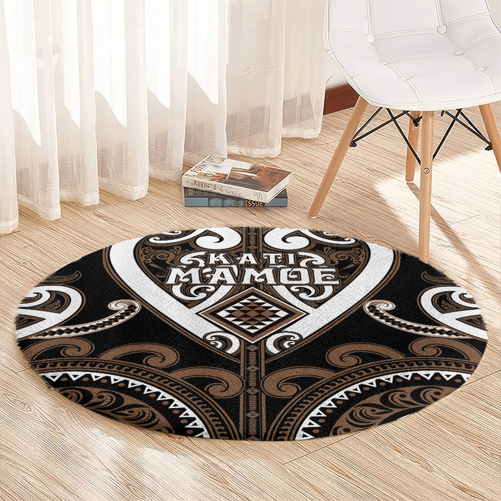 Aotearoa Kati Mamoe Round Carpet Maori Tribal Pattern LT05 - Polynesian Pride