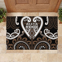 Aotearoa Kati Mamoe Rubber Doormat Maori Tribal Pattern LT05 Brown - Polynesian Pride
