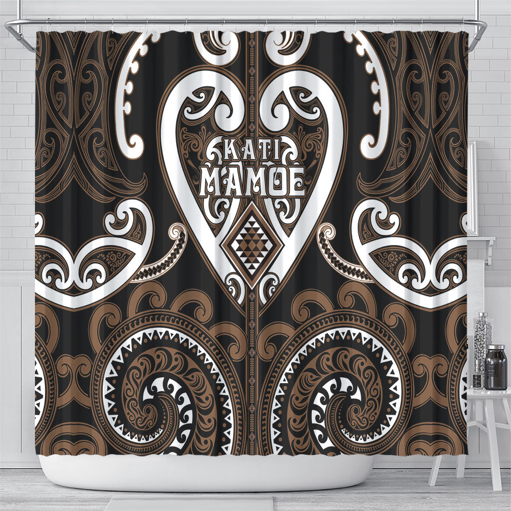 Aotearoa Kati Mamoe Shower Curtain Maori Tribal Pattern LT05 - Polynesian Pride
