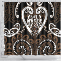 Aotearoa Kati Mamoe Shower Curtain Maori Tribal Pattern LT05 - Polynesian Pride