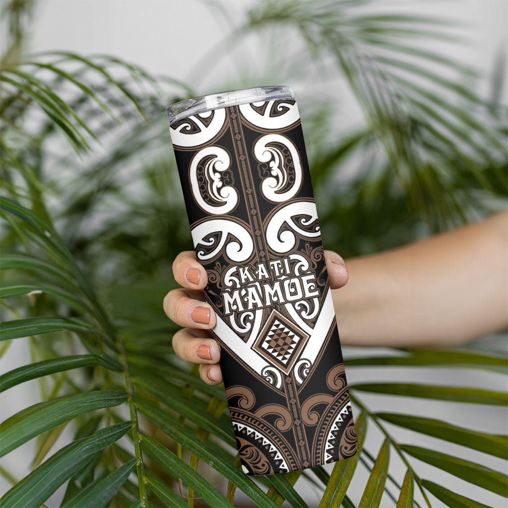 Custom Aotearoa Kati Mamoe Skinny Tumbler Maori Tribal Pattern LT05 - Polynesian Pride