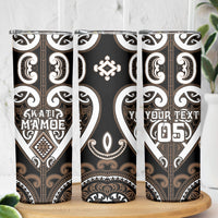 Custom Aotearoa Kati Mamoe Skinny Tumbler Maori Tribal Pattern LT05 - Polynesian Pride