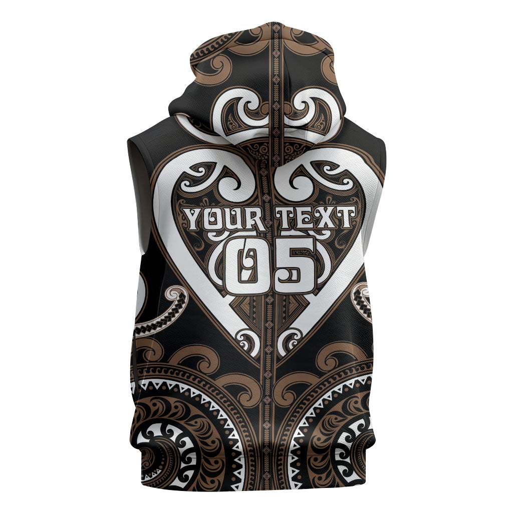 Custom Aotearoa Kati Mamoe Sleeveless Zip Hoodie Maori Tribal Pattern LT05 - Polynesian Pride