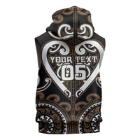 Custom Aotearoa Kati Mamoe Sleeveless Zip Hoodie Maori Tribal Pattern LT05 - Polynesian Pride