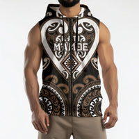 Custom Aotearoa Kati Mamoe Sleeveless Zip Hoodie Maori Tribal Pattern LT05 - Polynesian Pride