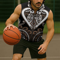 Custom Aotearoa Kati Mamoe Sleeveless Zip Hoodie Maori Tribal Pattern LT05 - Polynesian Pride