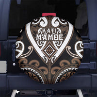Aotearoa Kati Mamoe Spare Tire Cover Maori Tribal Pattern LT05 No hole Brown - Polynesian Pride