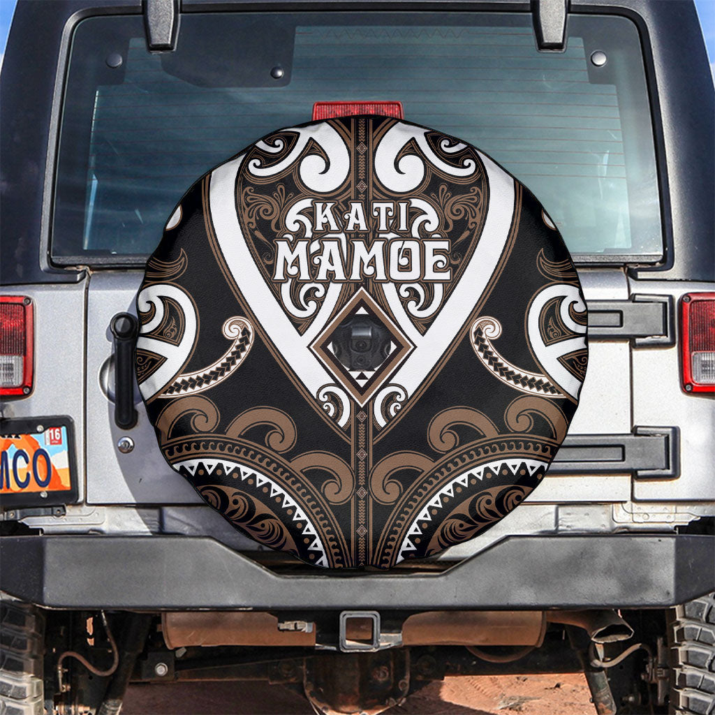 Aotearoa Kati Mamoe Spare Tire Cover Maori Tribal Pattern LT05 Brown - Polynesian Pride