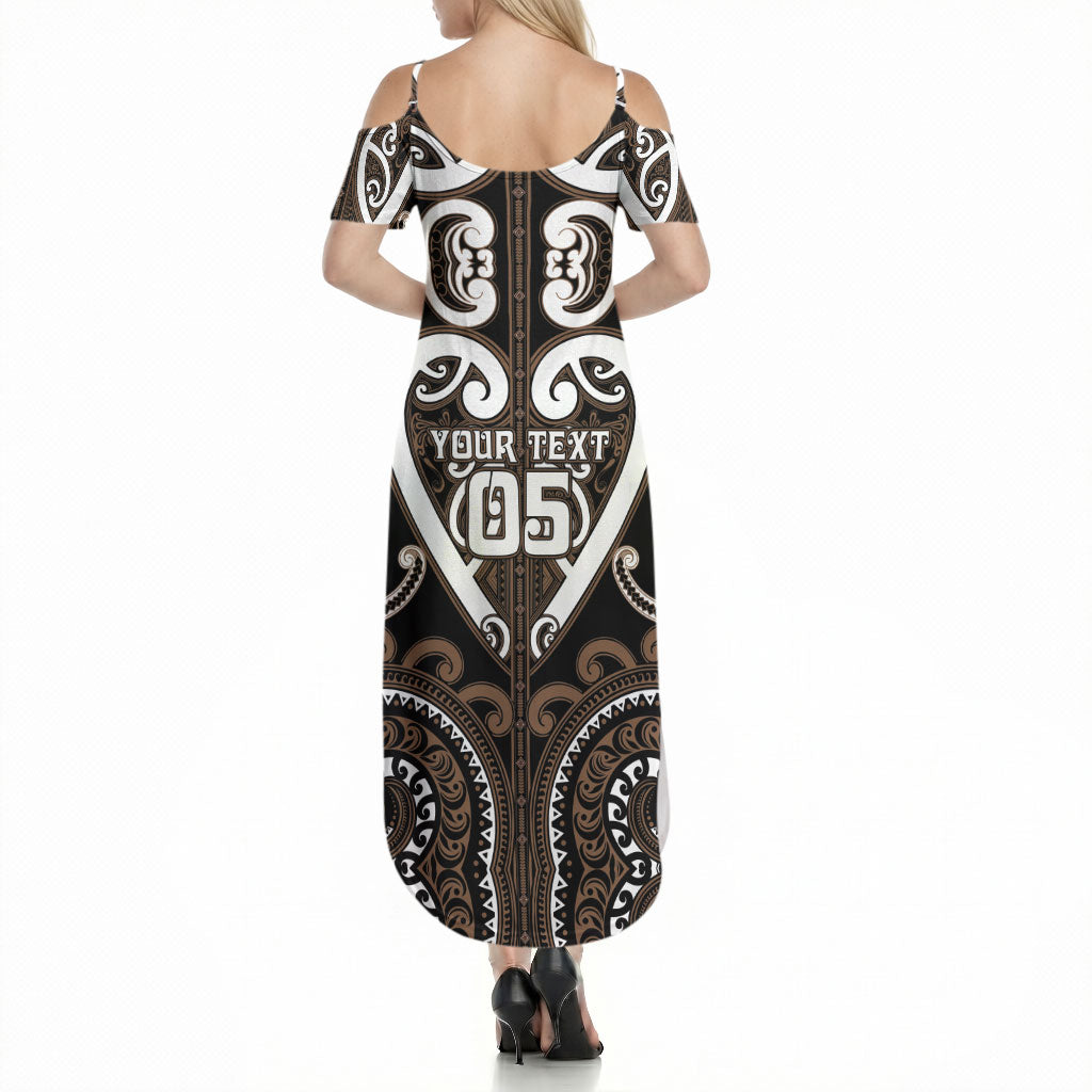 Custom Aotearoa Kati Mamoe Summer Maxi Dress Maori Tribal Pattern LT05 - Polynesian Pride