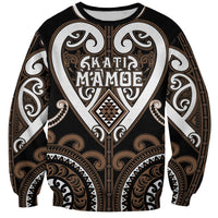 Custom Aotearoa Kati Mamoe Sweatshirt Maori Tribal Pattern LT05 Unisex Brown - Polynesian Pride