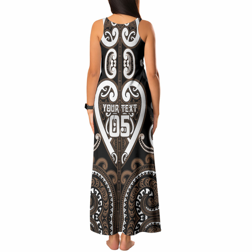 Custom Aotearoa Kati Mamoe Tank Maxi Dress Maori Tribal Pattern LT05 - Polynesian Pride