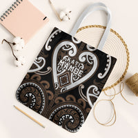 Aotearoa Kati Mamoe Tote Bag Maori Tribal Pattern LT05 White Strap One Size Brown - Polynesian Pride