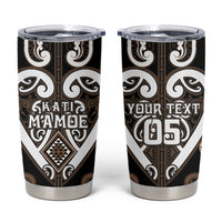 Custom Aotearoa Kati Mamoe Tumbler Cup Maori Tribal Pattern LT05 Brown - Polynesian Pride