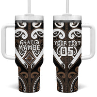 Custom Aotearoa Kati Mamoe Tumbler With Handle Maori Tribal Pattern LT05 One Size: 40 oz Brown - Polynesian Pride