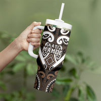 Custom Aotearoa Kati Mamoe Tumbler With Handle Maori Tribal Pattern LT05 - Polynesian Pride