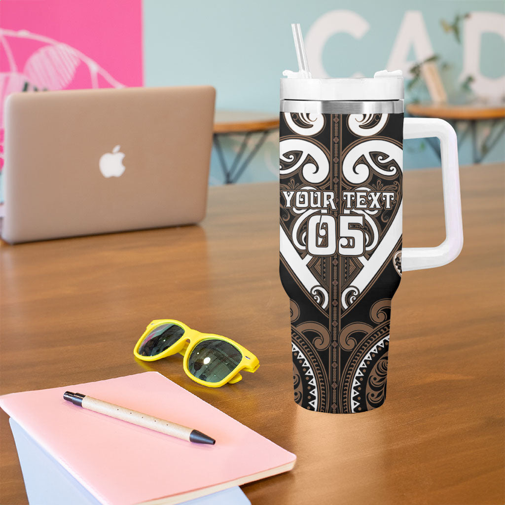 Custom Aotearoa Kati Mamoe Tumbler With Handle Maori Tribal Pattern LT05 - Polynesian Pride