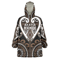 Custom Aotearoa Kati Mamoe Wearable Blanket Hoodie Maori Tribal Pattern LT05 One Size Brown - Polynesian Pride