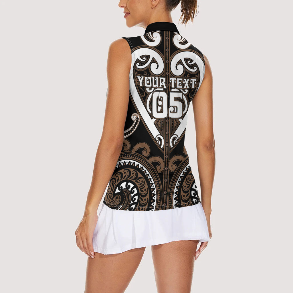 Custom Aotearoa Kati Mamoe Women Sleeveless Polo Shirt Maori Tribal Pattern LT05 - Polynesian Pride